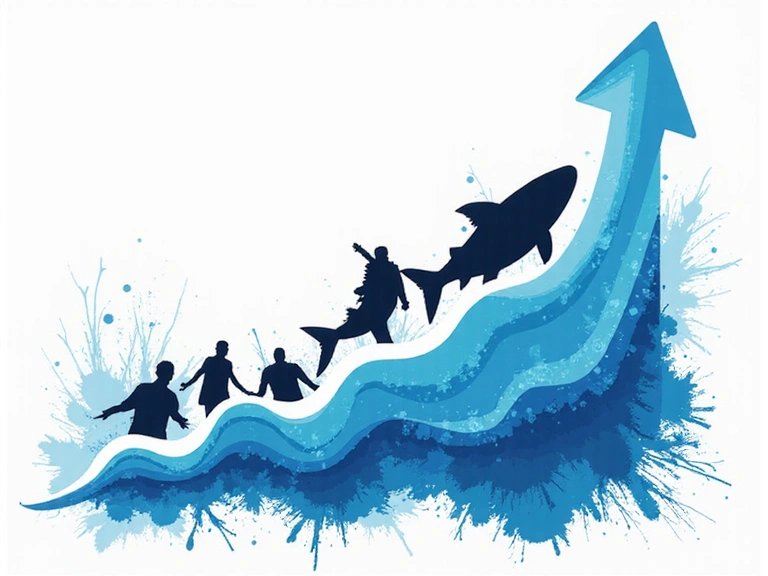 A stylized illustration representing the growth and innovation of AquaWorld USA, with aquatic elements and upward-trending lines.