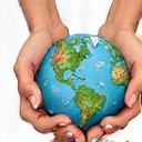 An illustration depicting sustainable practices, with hands cradling a globe and aquatic elements.