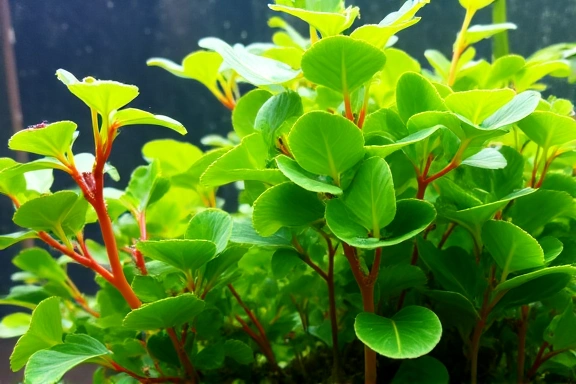 Healthy aquatic plants thriving in an aquarium