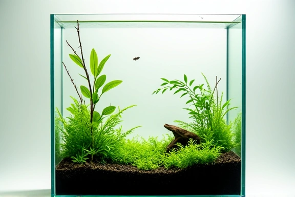 Small, beautifully designed nano aquarium