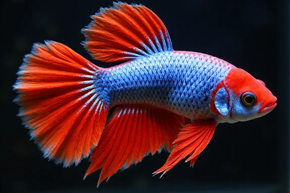 Close-up of a vibrant Betta fish