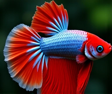 Close-up of a vibrant Betta fish