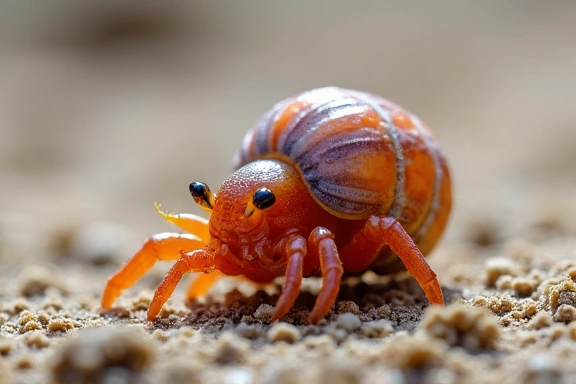 Hermit crab on a sandy substrate