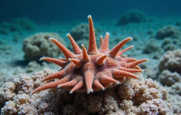 Exotic marine invertebrate on a coral reef